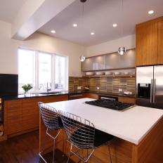 Contemporary Kitchen Features Bamboo Cabinetry