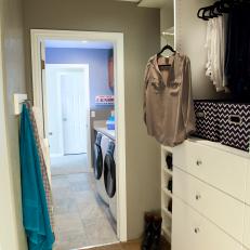 Laundry Room With Adjoining Closet
