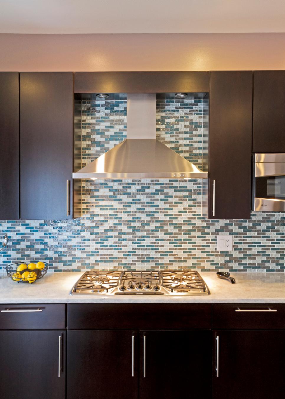Mosaic Tile Backsplash Pops in Contemporary Kitchen | HGTV