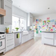 Bright, Updated Kitchen With Light Wash Floors
