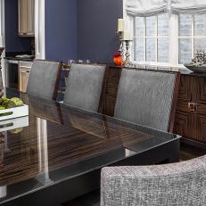 Chic Gray Dining Chairs With Matching Table & Buffet