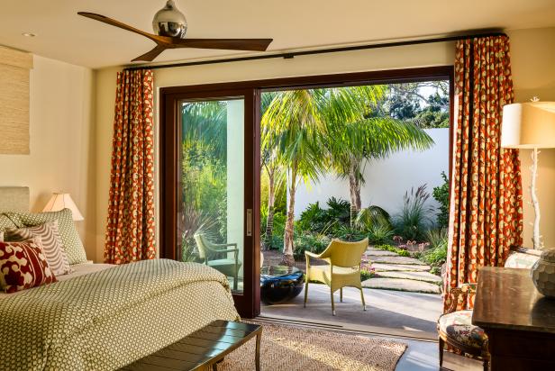 bedroom door garden sliding glass tropical leading hgtv guest outdoors beach