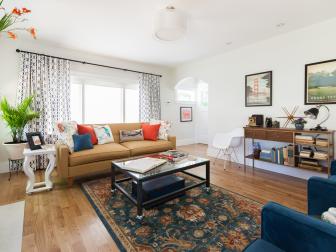 Color in Eclectic Living Room 