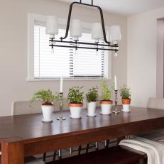 Neutral Dining Room with Dark Modern Accents