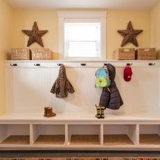 Stylish Country Mudroom With Built-In Storage