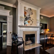Transitional Living Room With Dramatic Flair