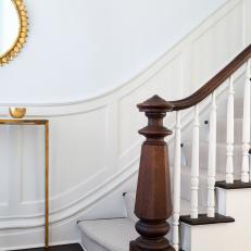 Entry Staircase With Custom Wainscoting