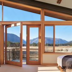 Modern Master Bedroom With Mountain View