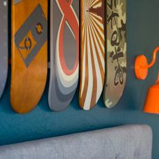 Mounted Skateboards Create Unlikely Art in Boy's Room