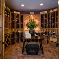 Spacious Wine Cellar With Table for Tasting