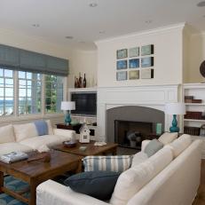 Bright & Airy Lakefront Living Room