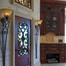 Mediterranean Kitchen With Ornate Wrought Iron Accents