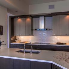 Contemporary, Open Plan Kitchen With Coordinating Cabinets