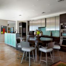 Contemporary Eat-In Kitchen Boasts Striking Cabinets