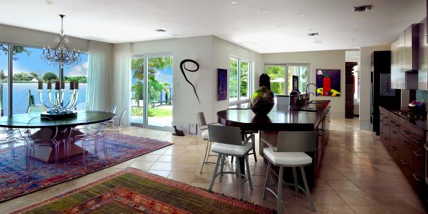 Open Concept Kitchen &amp; Dining Area With Waterfront View HGTV