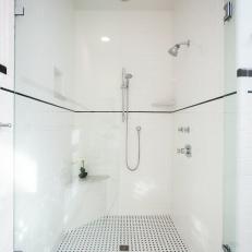 Art Deco Master Shower Stall With Sleek, Modern Features