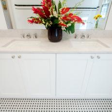 Traditional White Vanity in 1920s-Style Master Bathroom