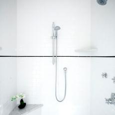 Sleek Shower Updates Art Deco Bathroom