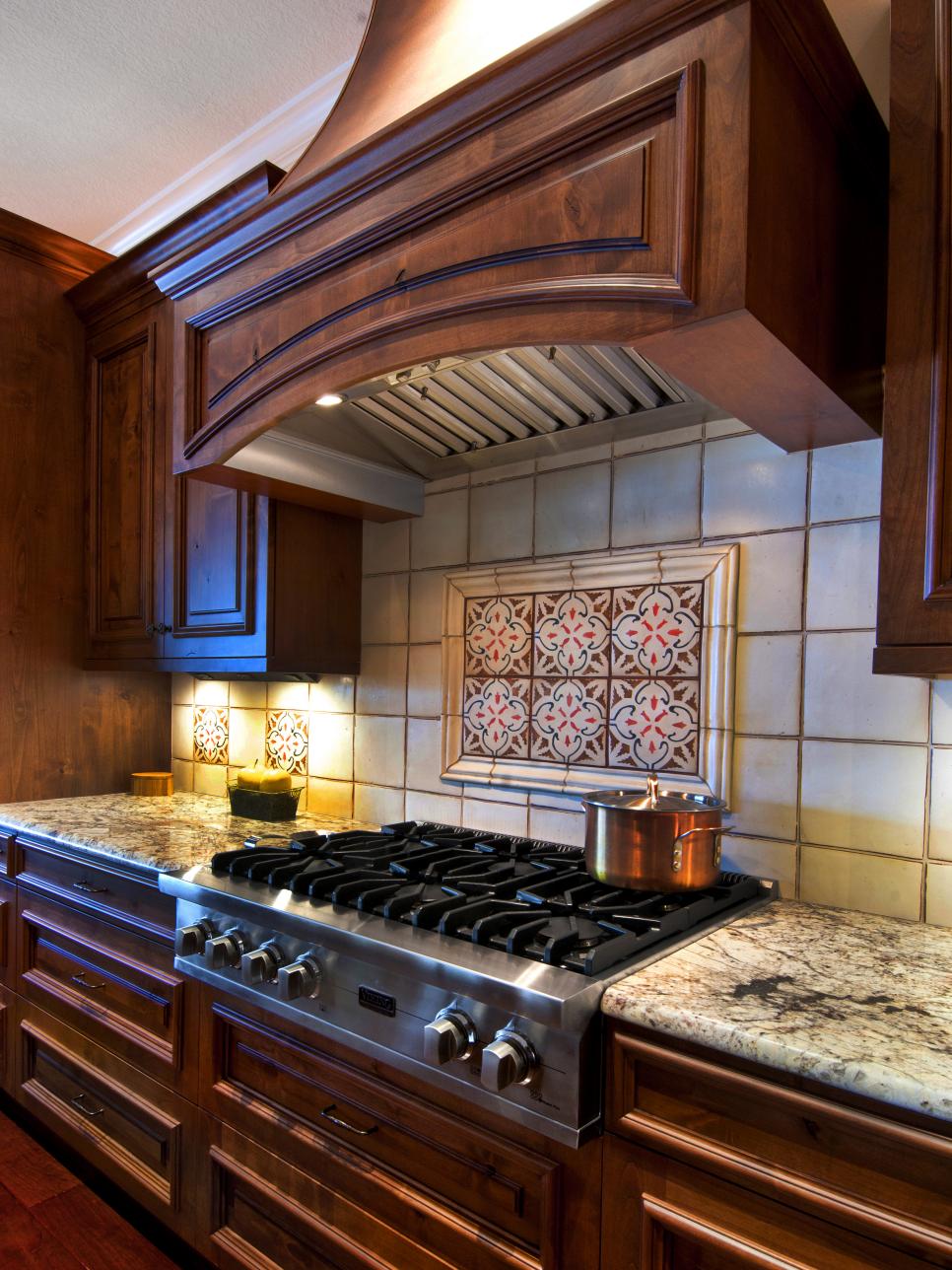 Patterned Tile Backsplash in Traditional Kitchen HGTV