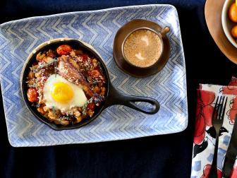French cassoulet breakfast with espresso