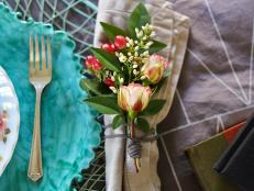 square egg crepe recipe and flower napkin ring