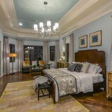Traditional Blue Bedroom is Glamorous, Elegant