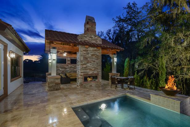 Tuscan Inspired Pool And Cabana Is Welcoming Hgtv