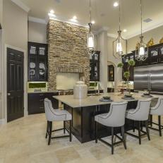 Tuscan-Inspired Kitchen With Large Center Island