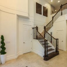Two-Story Entryway With Grand Staircase
