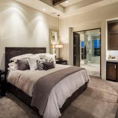 Contemporary Guest Room With Built-In Mini Bar 