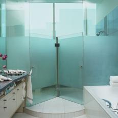 Bathroom Features Revolving Shower Door