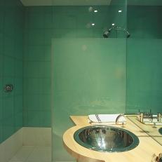 Contemporary Bath With Glass Shower Enclosure