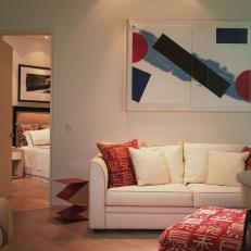 Contemporary Artwork in Apartment Living Room