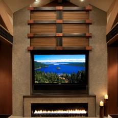 Sleek Fireplace and TV Combo in Contemporary Living Area