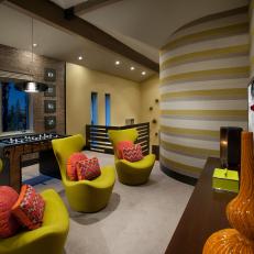Hip Game Room Features Energetic Color Palette