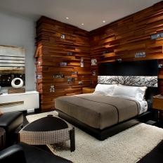 Custom Wood Accent Wall Wows in Neutral Bedroom
