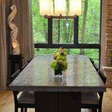 Contemporary Dining Table and Pendant Light