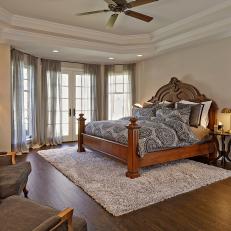 Transitional Master Bedroom With Double Tray Ceiling
