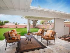 Covered Patio with Outdoor Living Room 