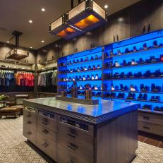 Master Closet for Him With LED Panels