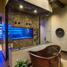 Freestanding Copper Tub in Luxurious Master Bathroom