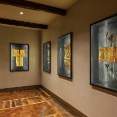 Hallway With Gold Art