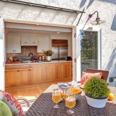 Patio and Kitchen With Double Glass Doors