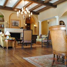 Traditional Living Room with Italian Architecture
