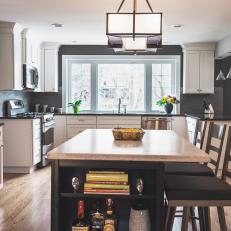 Transitional Eat-In Kitchen With Island Seating