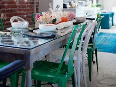 Upcycled Dining Table With Mismatched Chairs