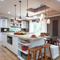 Open Concept Kitchen with Warm Accent Colors