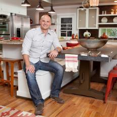 Chip Wade Poses in Finished Kitchen