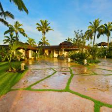 Stone Driveway Leads to Tropical Estate