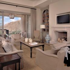 Traditional Living Room With Calm, Neutral Color Palette